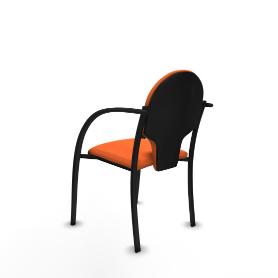 Pack 2 sillas Hellín chasis 4 patas negro bali naranja