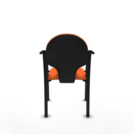 Pack 2 sillas Hellín chasis 4 patas negro bali naranja