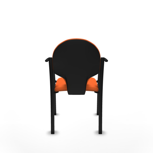 Pack 2 sillas Hellín chasis 4 patas negro bali naranja