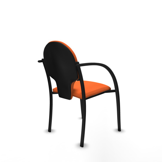 Pack 2 sillas Hellín chasis 4 patas negro bali naranja