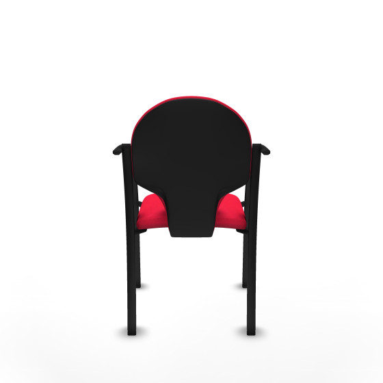 Pack 2 sillas Hellín chasis 4 patas negro bali rojo