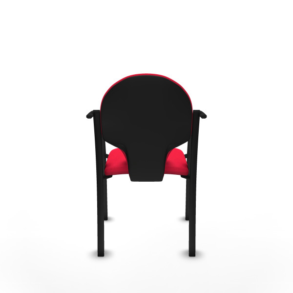 Pack 2 sillas Hellín chasis 4 patas negro bali rojo