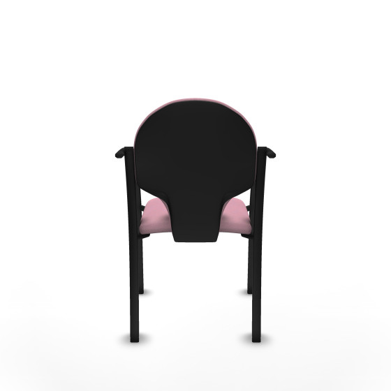 Pack 2 sillas Hellín chasis 4 patas negro bali rosa