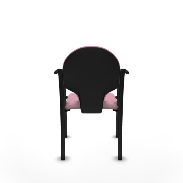 Pack 2 sillas Hellín chasis 4 patas negro bali rosa