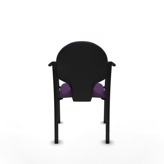 Pack 2 sillas Hellín chasis 4 patas negro bali morado