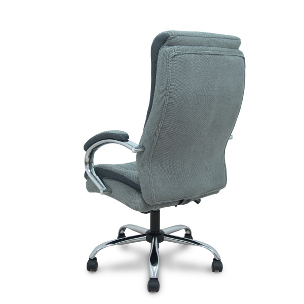Sillón Opti533 basculante tapizado tela color gris base cromo ruedas nailon