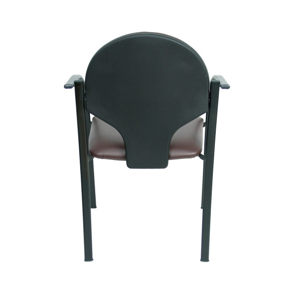 Pack 2 sillas Hellin chasis negro similpiel marrón oscuro