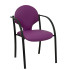 Pack 2 sillas Hellin chasis negro similpiel morado