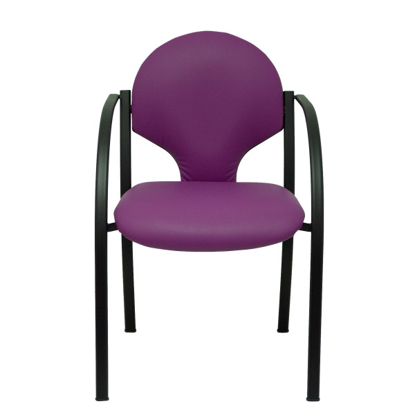 Pack 2 sillas Hellin chasis negro similpiel morado