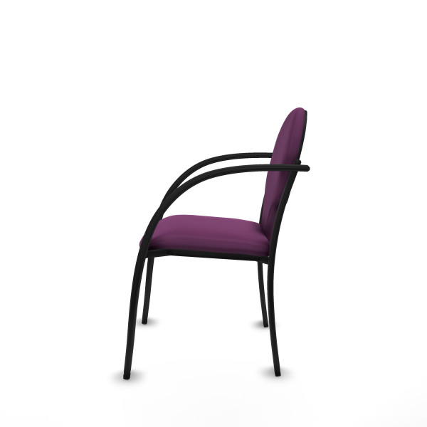 Pack 2 sillas Hellín chasis 4 patas negro similpiel morado