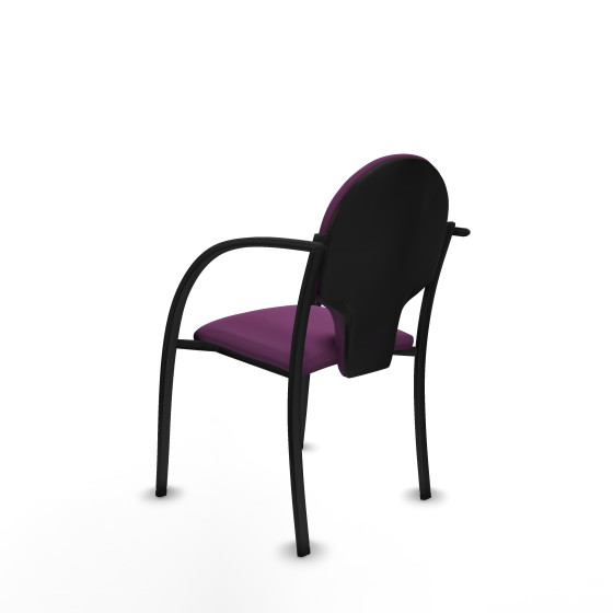 Pack 2 sillas Hellín chasis 4 patas negro similpiel morado