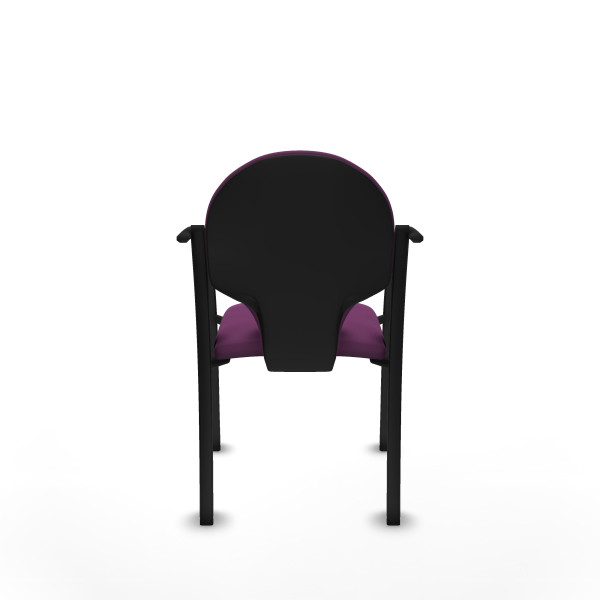 Pack 2 sillas Hellín chasis 4 patas negro similpiel morado