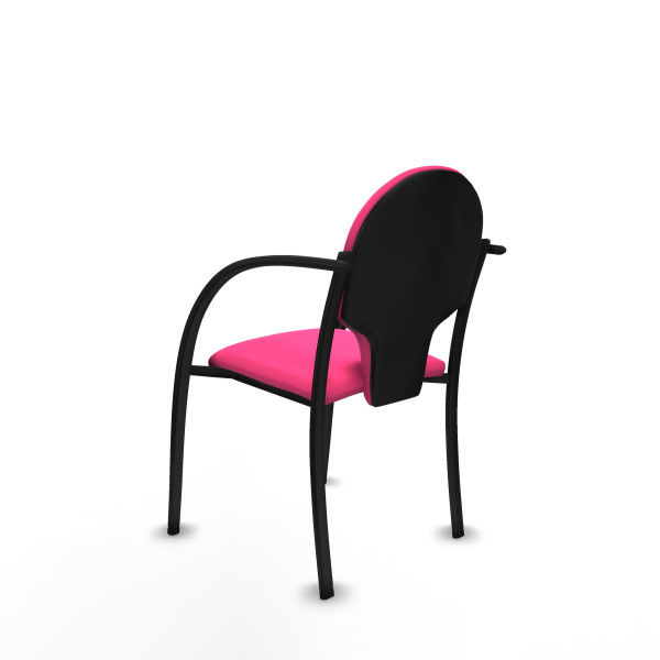 Pack 2 sillas Hellín chasis 4 patas negro similpiel rosa