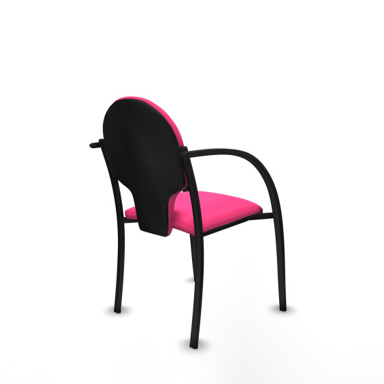 Pack 2 sillas Hellín chasis 4 patas negro similpiel rosa