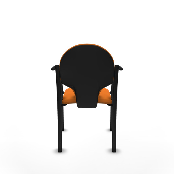 Pack 2 sillas Hellín chasis 4 patas negro similpiel naranja