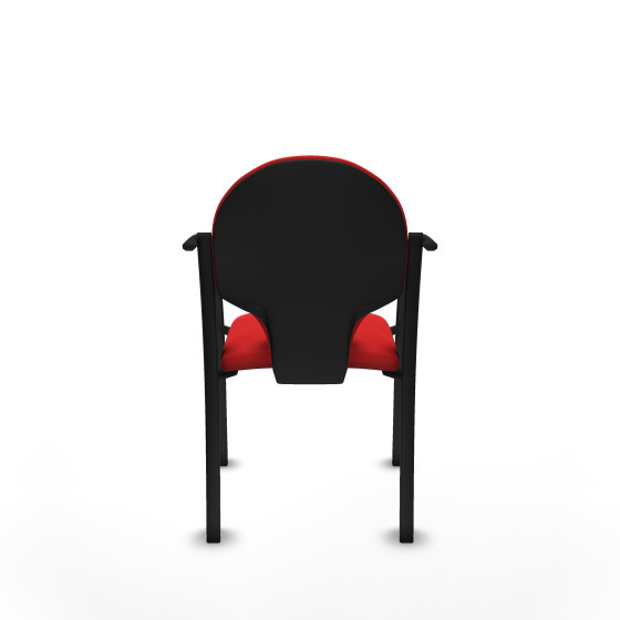 Pack 2 sillas Hellín chasis 4 patas negro similpiel rojo