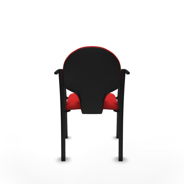 Pack 2 sillas Hellín chasis 4 patas negro similpiel rojo