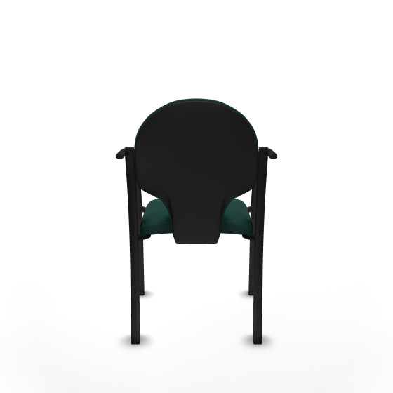 Pack 2 sillas Hellín chasis 4 patas negro similpiel verde botella