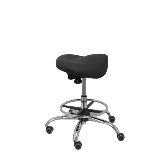 Taburete Zarza sin respaldo similpiel negro