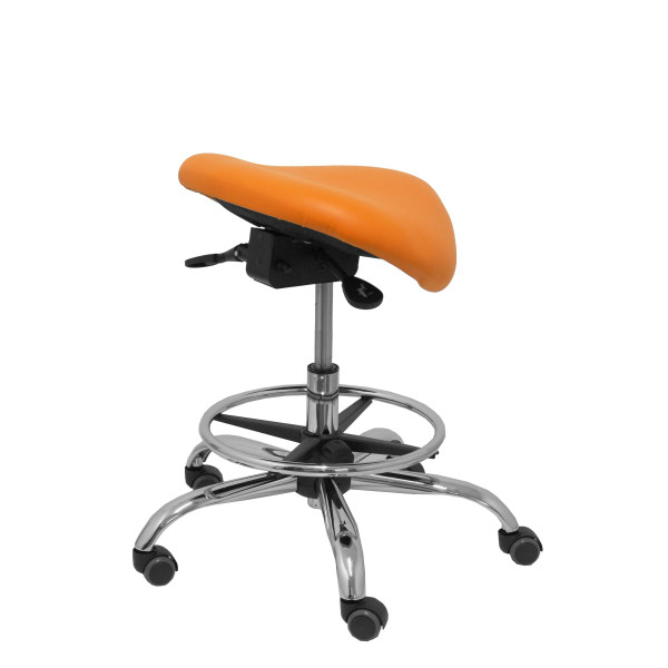 Taburete Zarza sin respaldo similpiel naranja