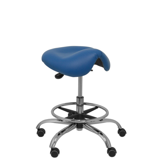 Taburete Zarza sin respaldo similpiel azul