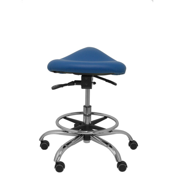 Taburete Zarza sin respaldo similpiel azul