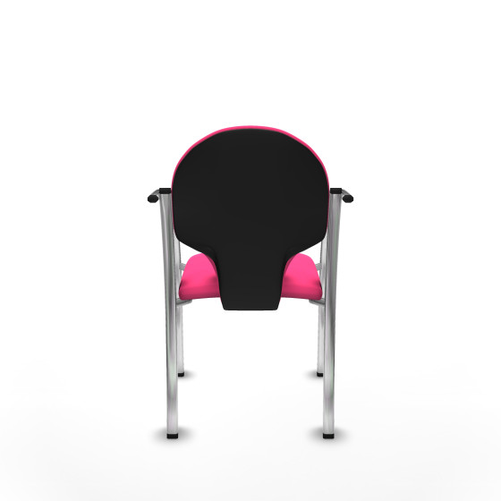 Pack 2 sillas Hellín chasis 4 patas cromo similpiel rosa