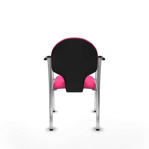 Pack 2 sillas Hellín chasis 4 patas cromo similpiel rosa