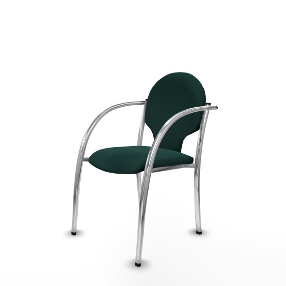 Pack 2 sillas Hellín chasis 4 patas cromo similpiel verde botella