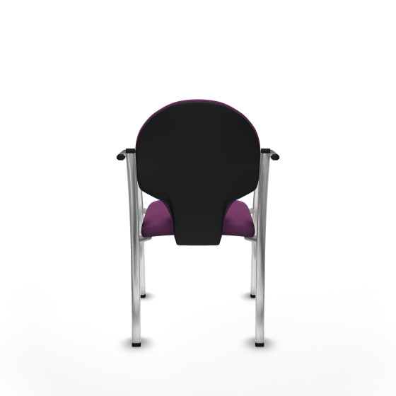 Pack 2 sillas Hellín chasis 4 patas cromo similpiel morado