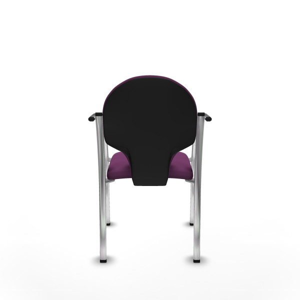 Pack 2 sillas Hellín chasis 4 patas cromo similpiel morado