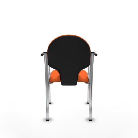 Pack 2 sillas Hellín chasis 4 patas cromo bali naranja
