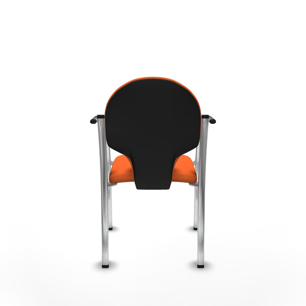 Pack 2 sillas Hellín chasis 4 patas cromo bali naranja