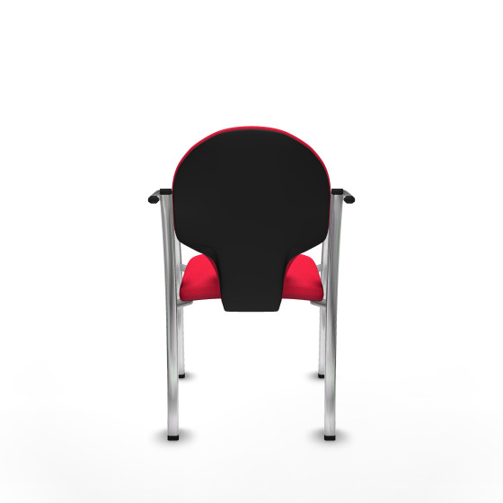 Pack 2 sillas Hellín chasis 4 patas cromo bali rojo