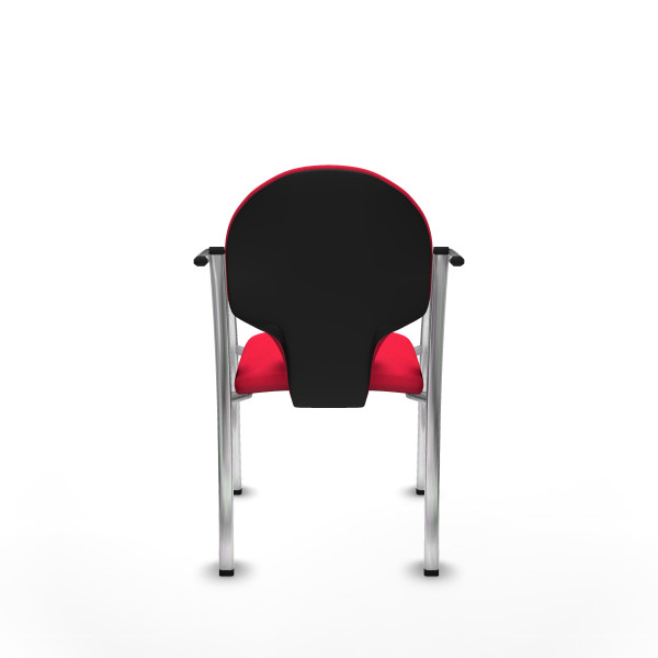 Pack 2 sillas Hellín chasis 4 patas cromo bali rojo
