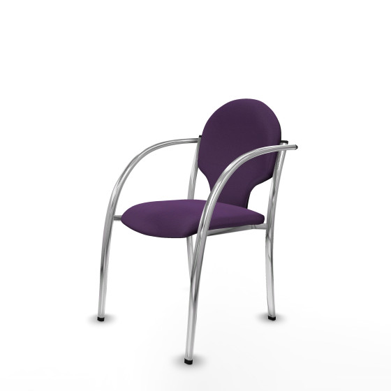 Pack 2 sillas Hellín chasis 4 patas cromo bali morado