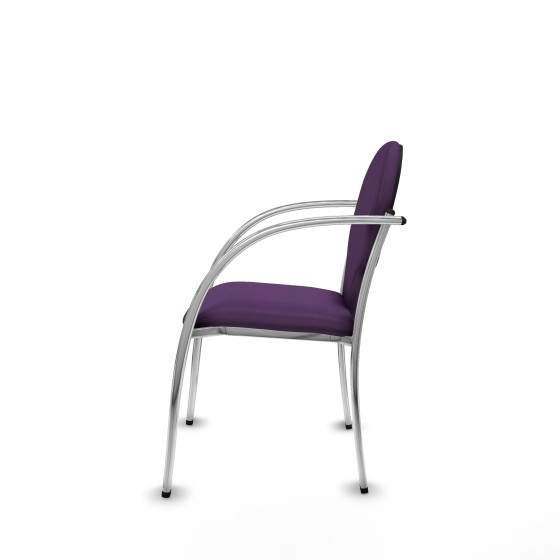 Pack 2 sillas Hellín chasis 4 patas cromo bali morado