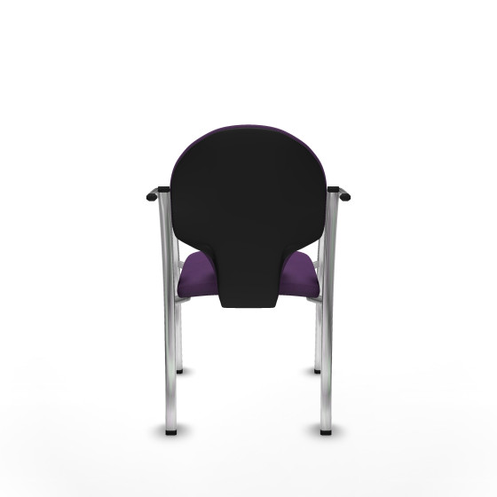 Pack 2 sillas Hellín chasis 4 patas cromo bali morado