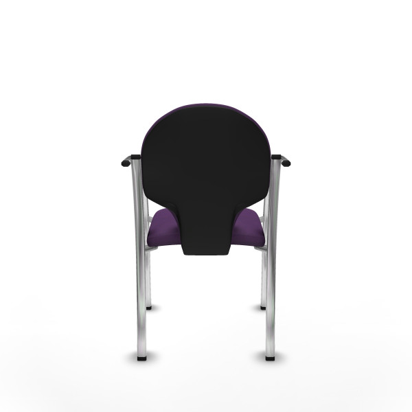Pack 2 sillas Hellín chasis 4 patas cromo bali morado