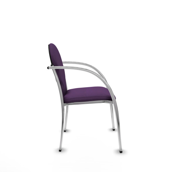 Pack 2 sillas Hellín chasis 4 patas cromo bali morado