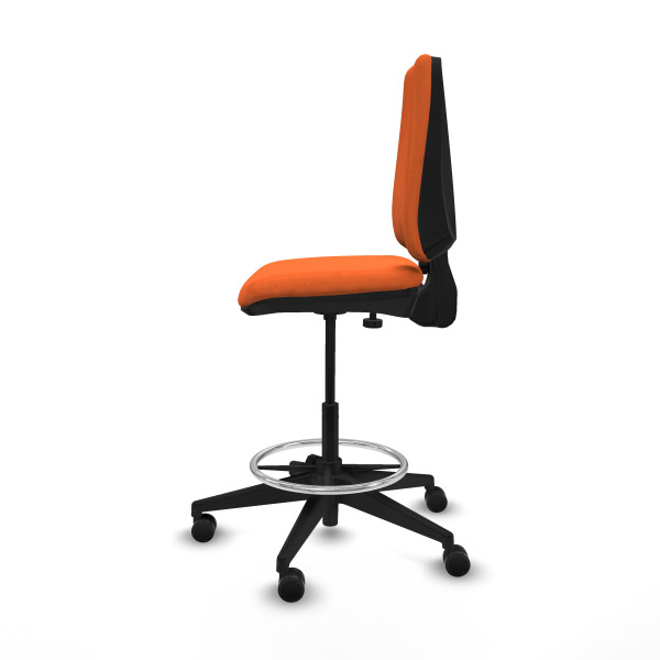 Taburete Elche CP bali naranja base piramidal ruedas 65mm nailon