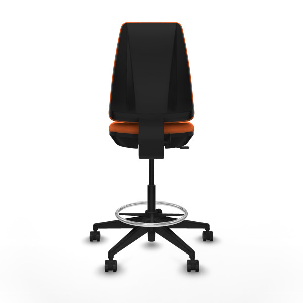 Taburete Elche CP bali naranja base piramidal ruedas 65mm nailon