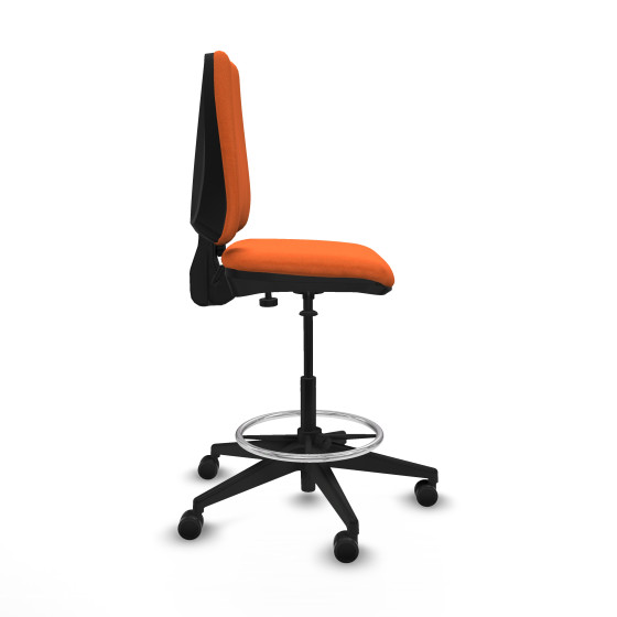 Taburete Elche CP bali naranja base piramidal ruedas 65mm nailon