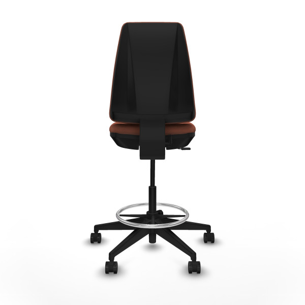 Taburete Elche CP bali marrón base piramidal ruedas 65mm nailon