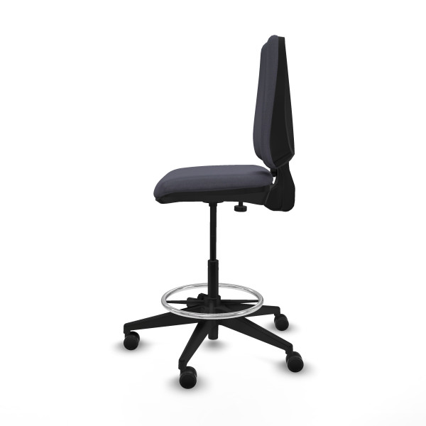 Taburete Elche CP bali gris oscuro base piramidal ruedas 65mm nailon