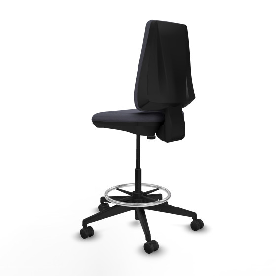 Taburete Elche CP bali gris oscuro base piramidal ruedas 65mm nailon