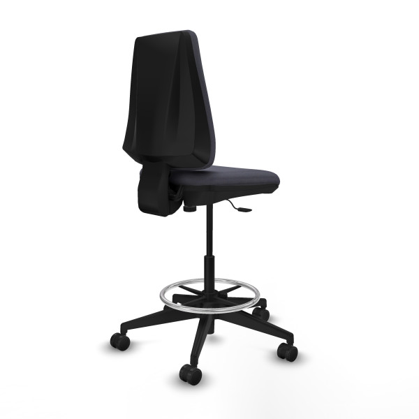 Taburete Elche CP bali gris oscuro base piramidal ruedas 65mm nailon