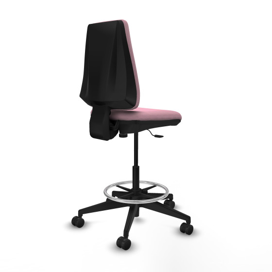 Taburete Elche CP bali rosa base piramidal ruedas 65mm nailon