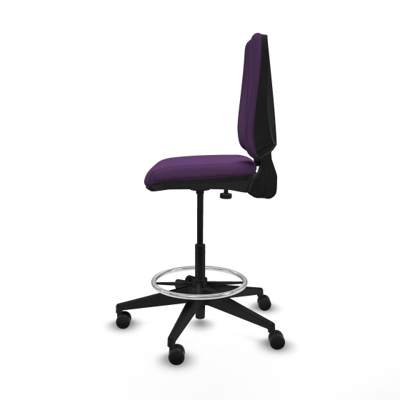 Taburete Elche CP bali morado base piramidal ruedas 65mm nailon