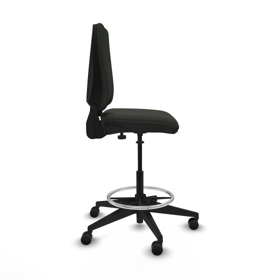 Taburete Elche CP bali negro base piramidal ruedas 65mm nailon